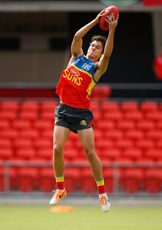 AFL 2015 Training - Gold Coast 171215 GOLD COAST, AUSTRALIA - DECEMBER 17: Jack Bowes in action during the Gold Coast Suns training session at Metricon Stadium, Gold Coast on December 17, 2015. (Photo: Michael Willson/AFL Media)